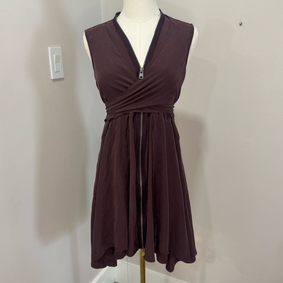 All Saints Jaya Silk Dress Size 6 100% Silk - Picture 2 of 7